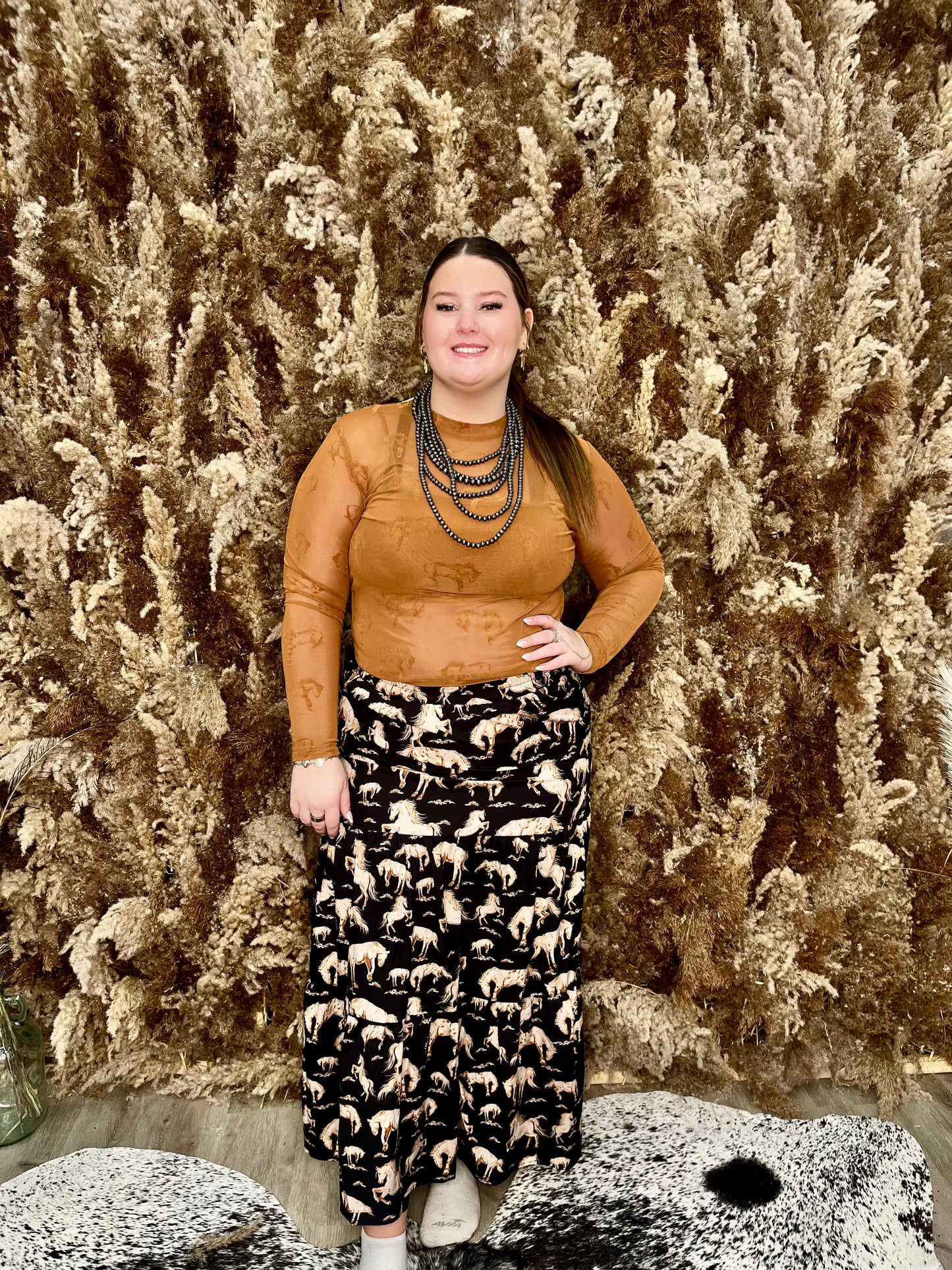 The Fresh Horses Long Tiered Skirt