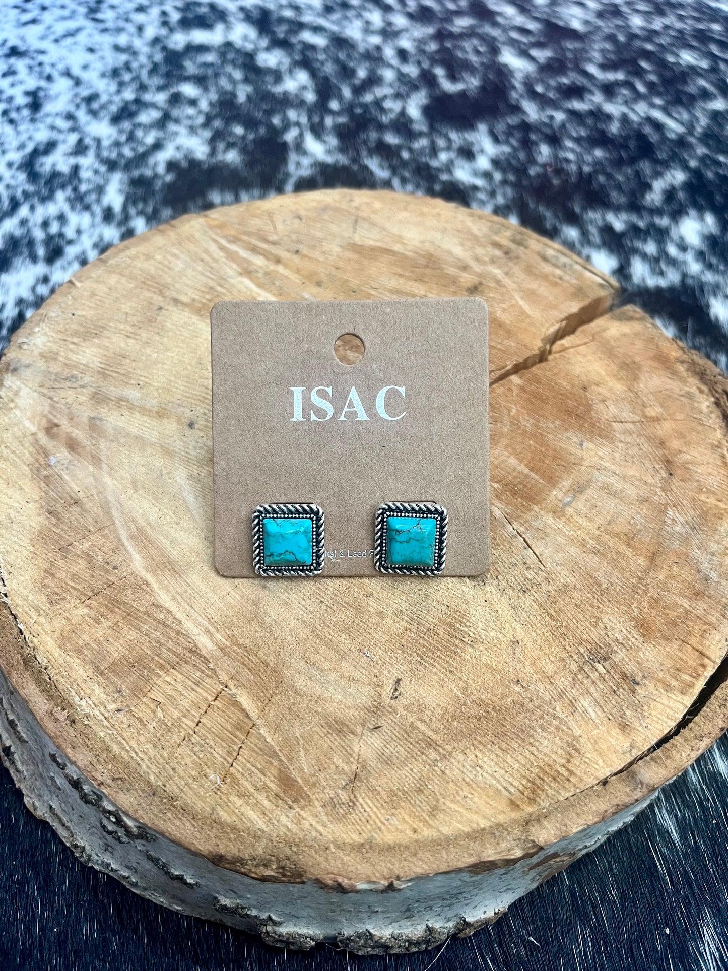 Square Turquoise Studs