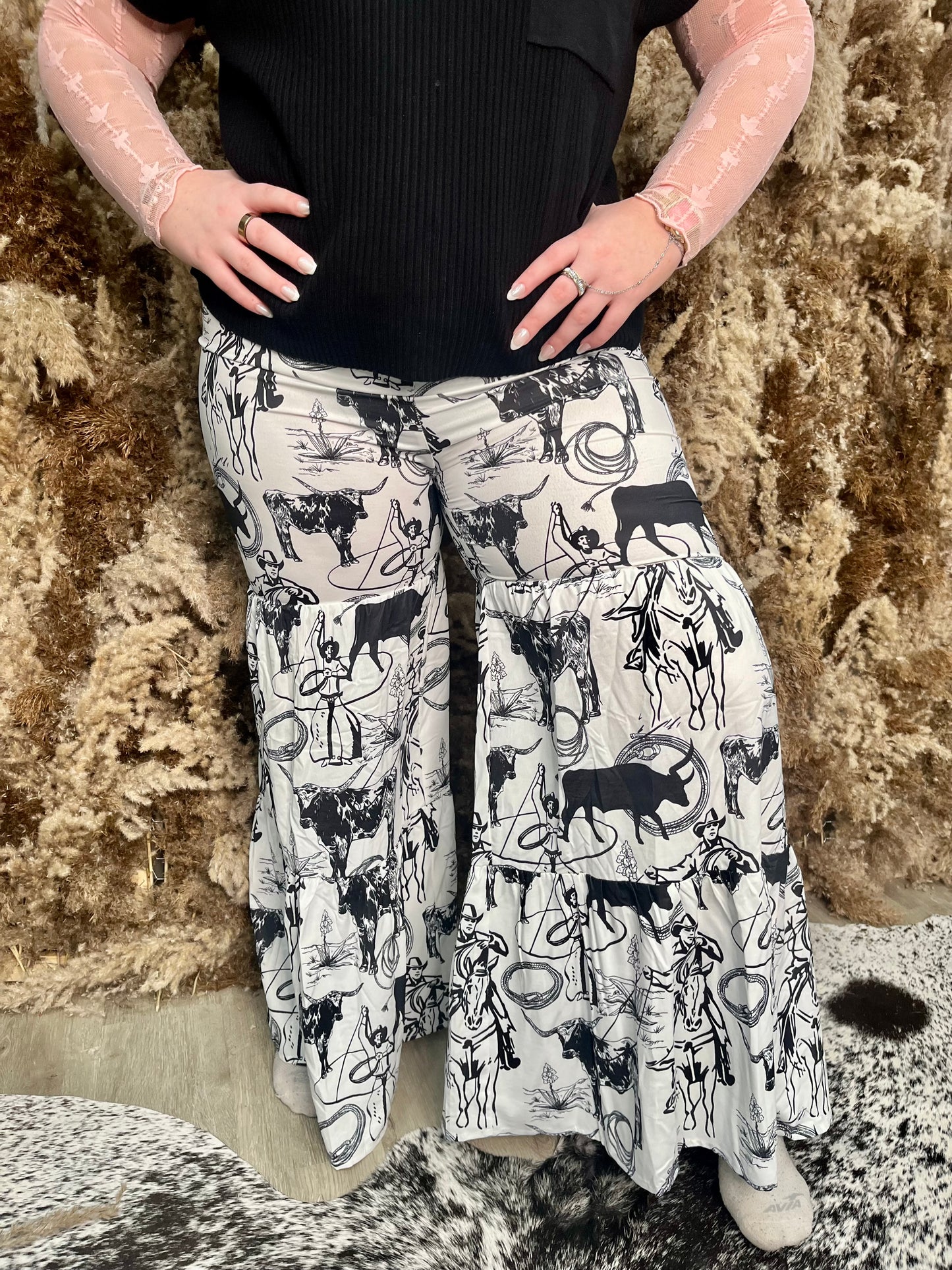 The Lasso Your Longhorn Tiered Ruffle Pants