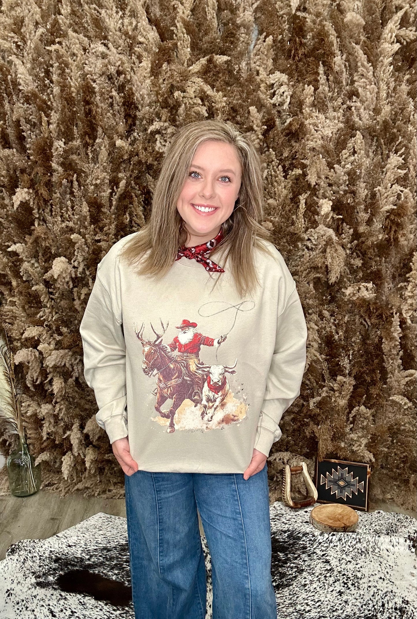 Cowboy Santa Christmas Sweatshirt