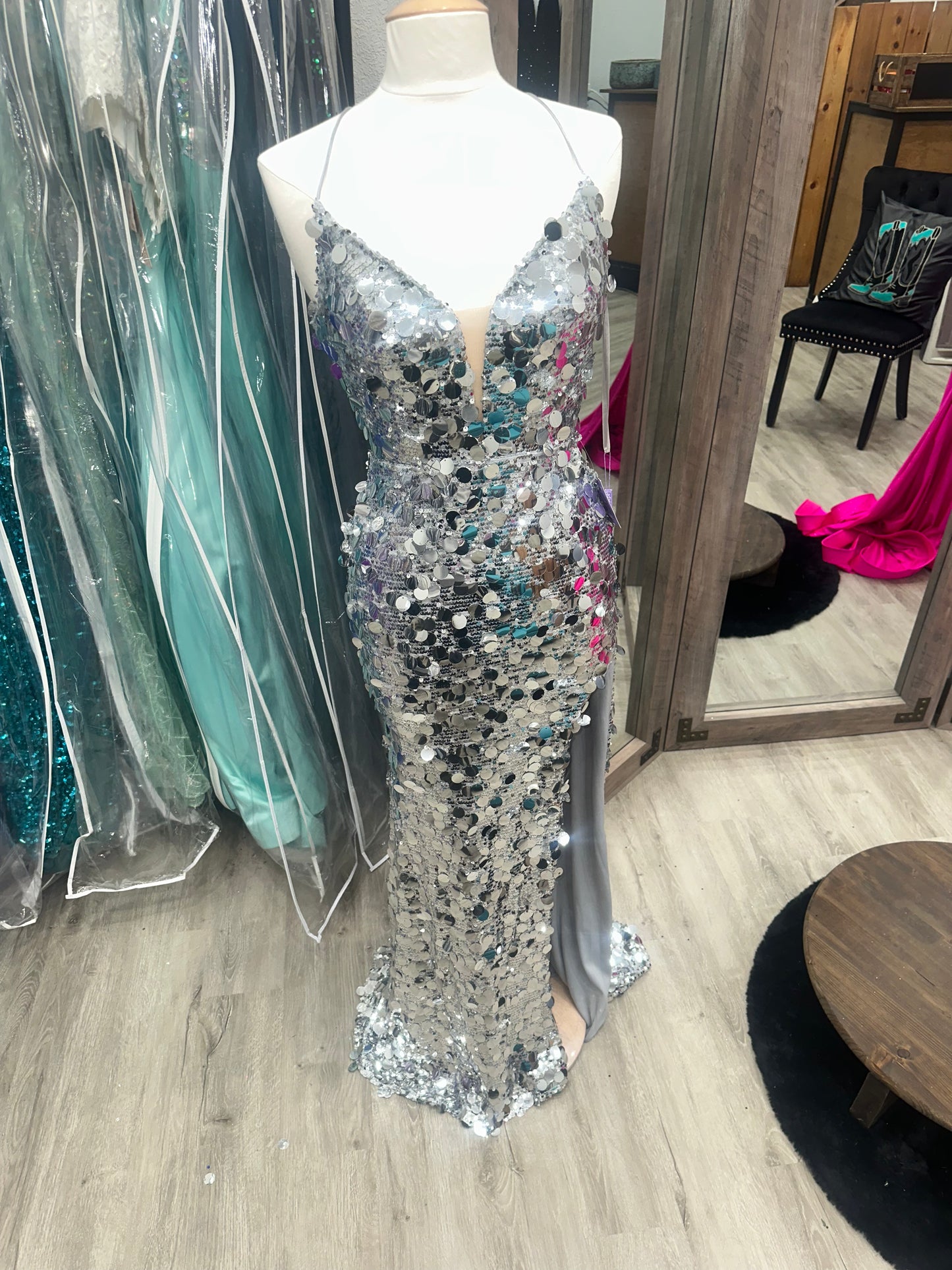 Paillette Fitted Gown