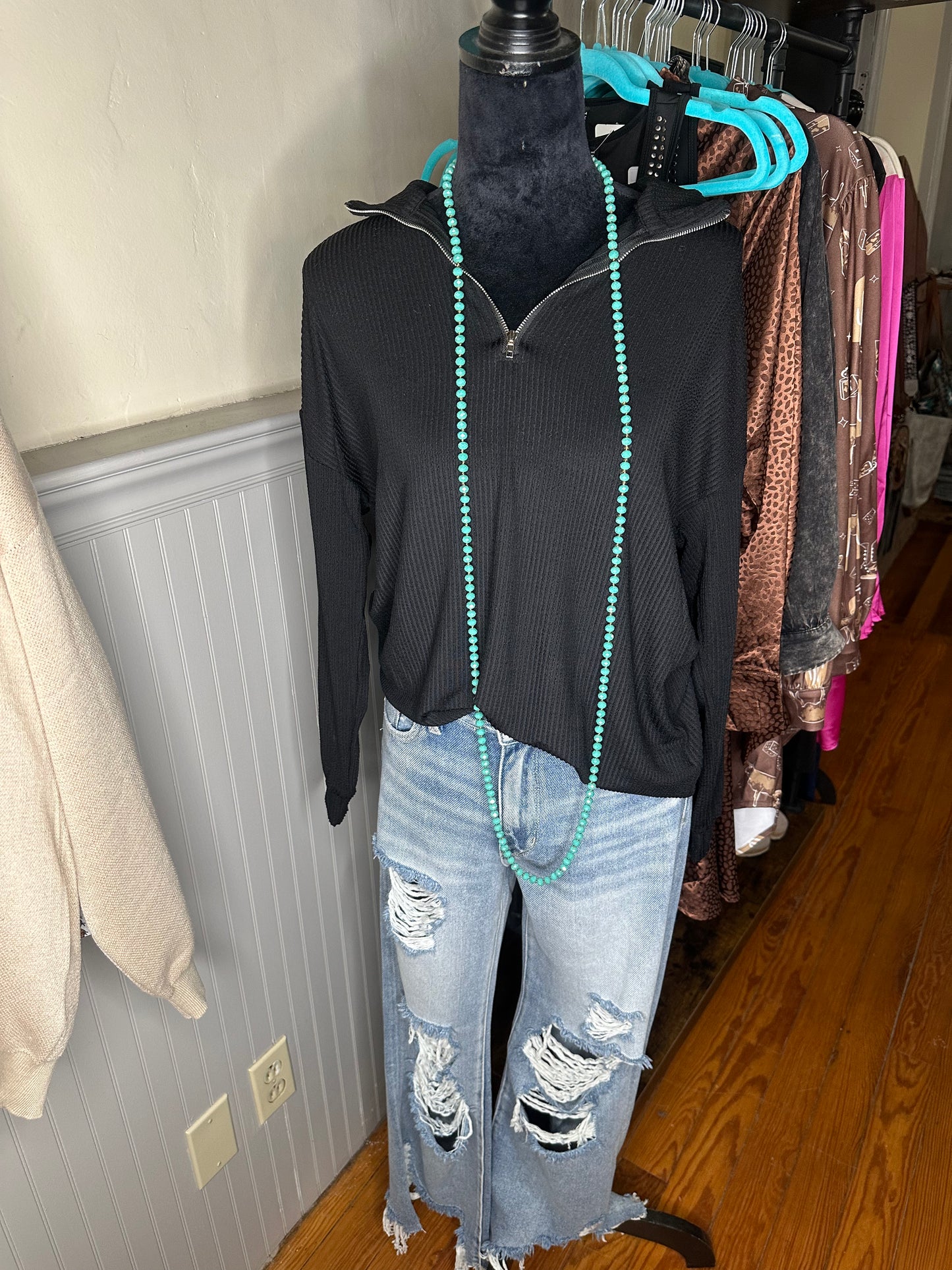 Turquoise Crystal Bead Necklace