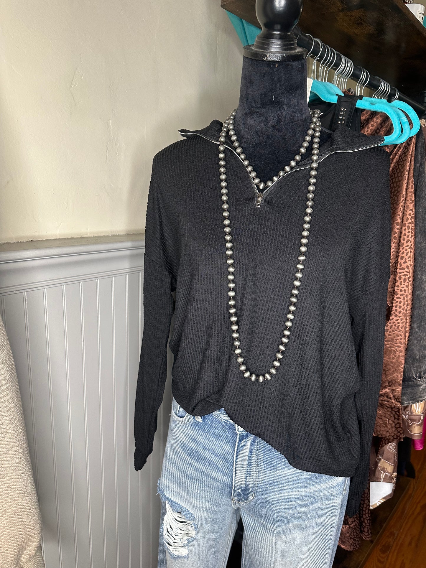 The One Strand Long Faux Navajo Pearls