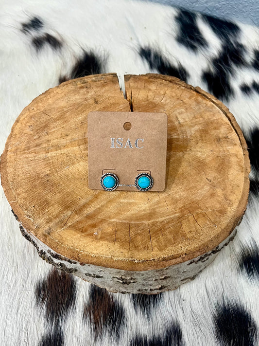 9mm Round Coated Synthetic Stone Stud Earrings