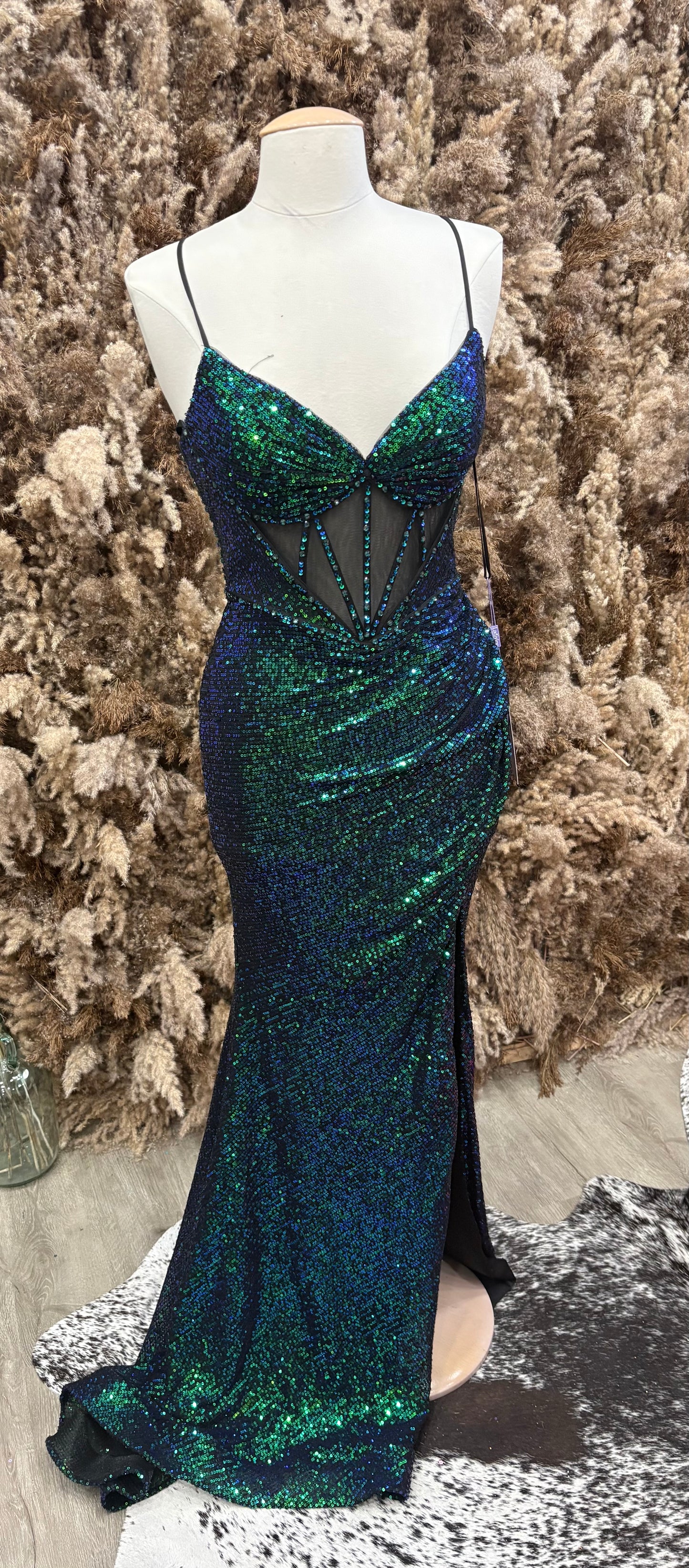 Iridescent Sequin Corset Gown