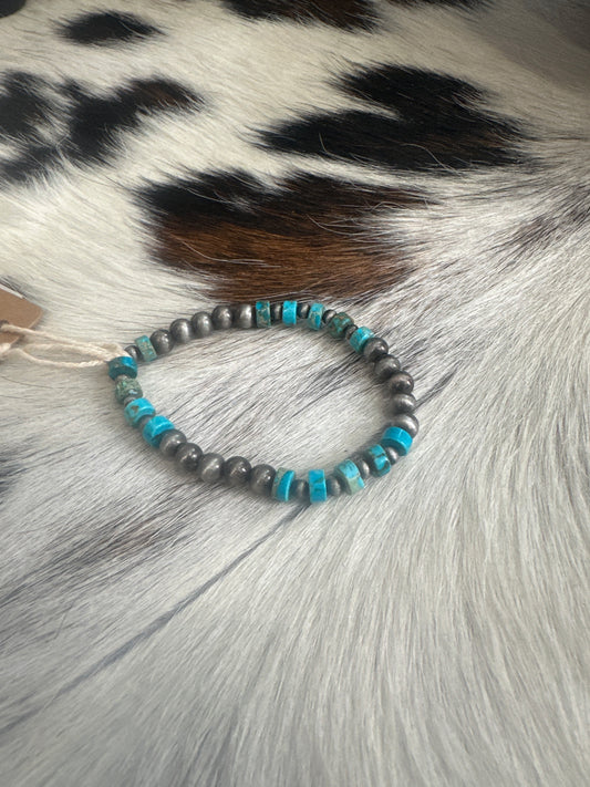 Faux Navajo Gemstone Stretch Bracelet