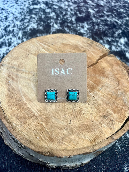 Square Turquoise Studs