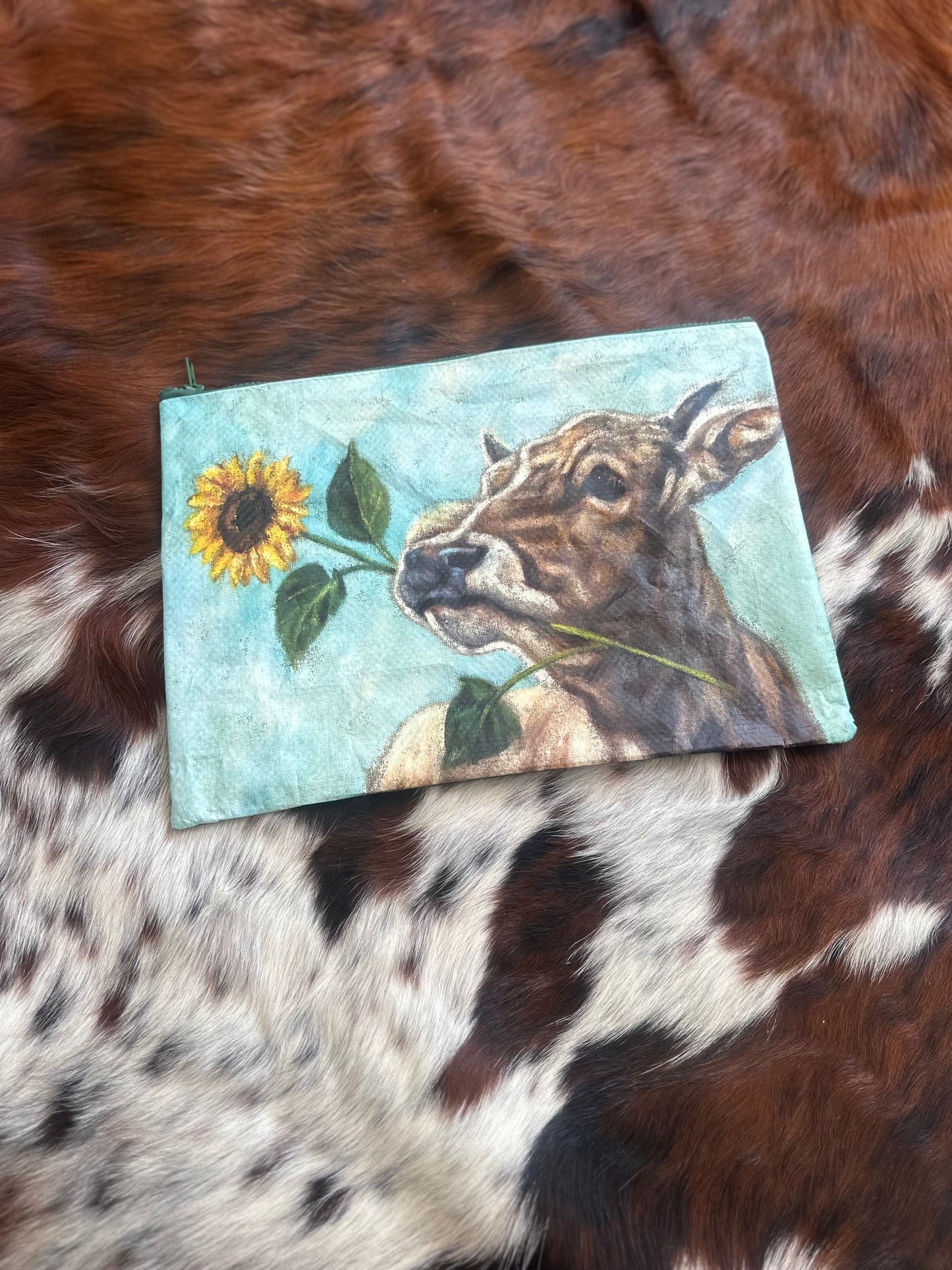 Cow Water Resistant Zipper Pouches