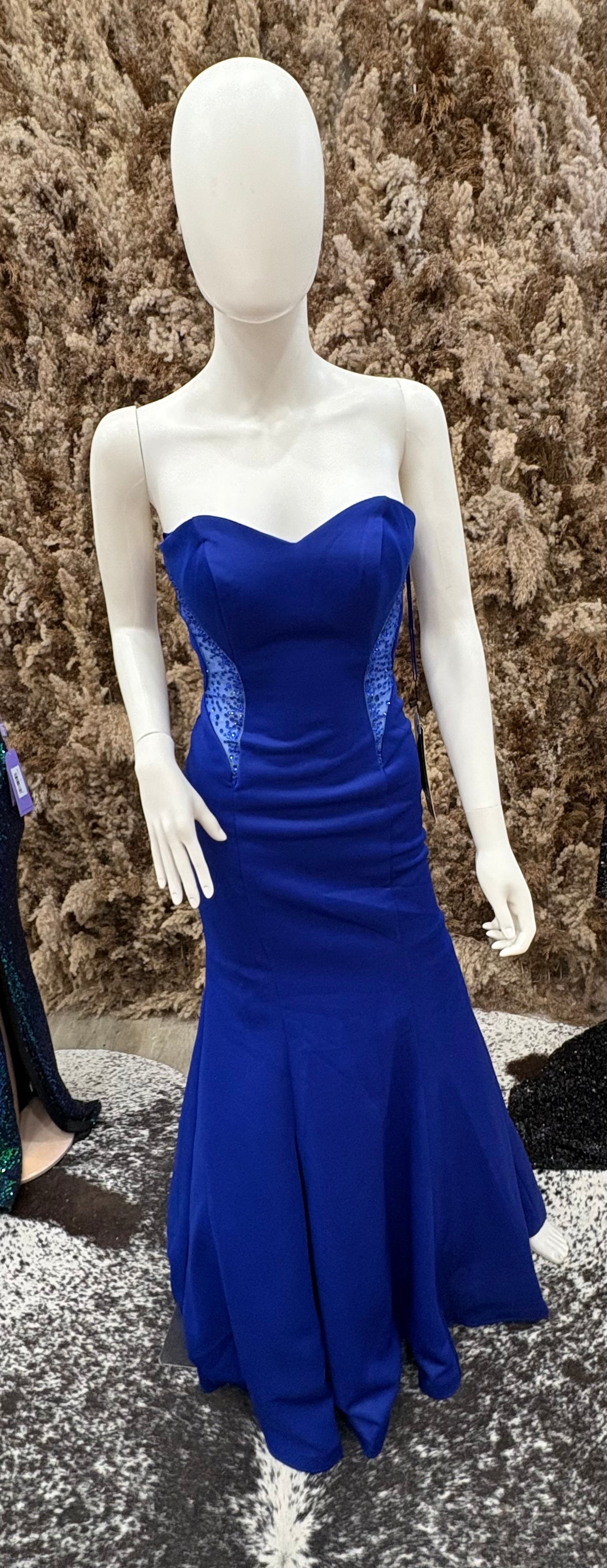 Royal Blue Strapless Gown