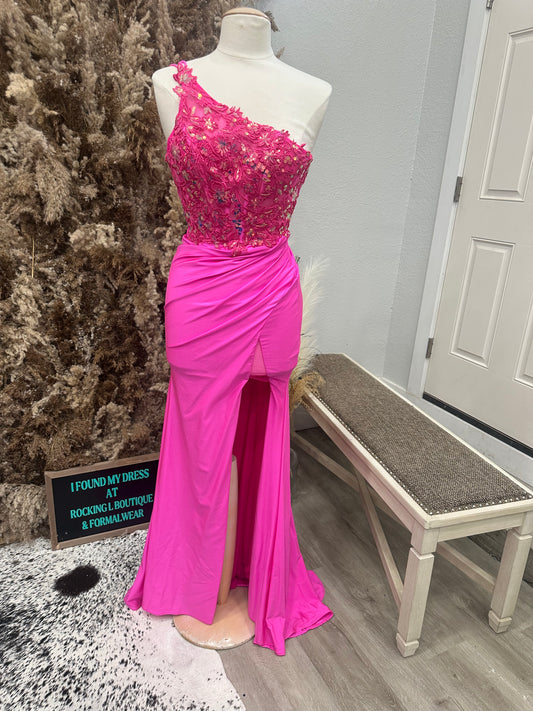 Floral Embellished Sequin Gown