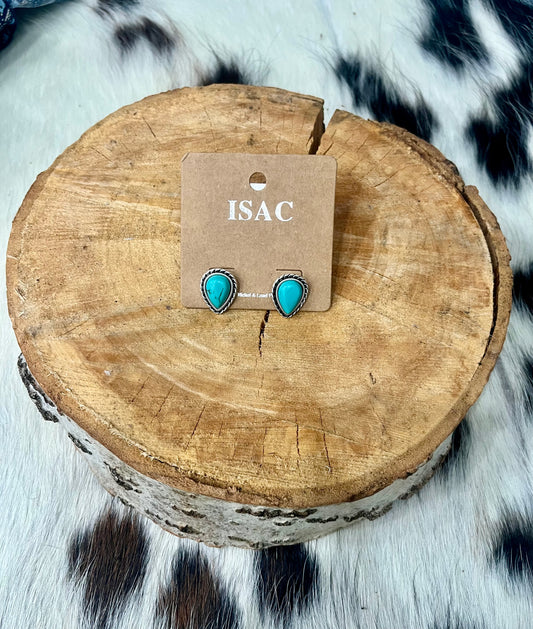 13mm Drop Turquoise Stud Earrings