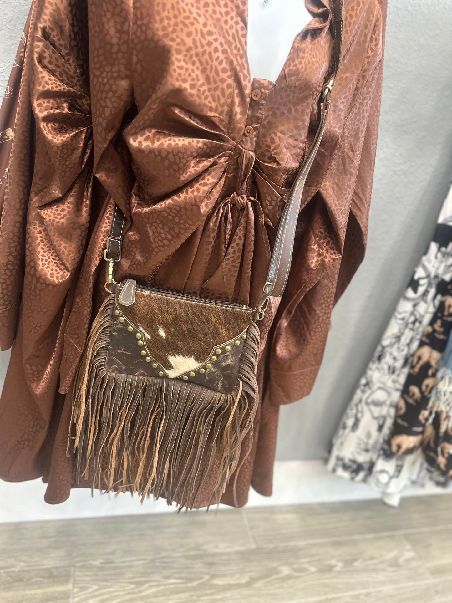 The Brown and Cowhide Purse