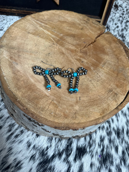 The Bow Earrings with Turquoise