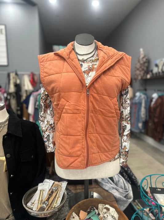 Rust Quilted Vest