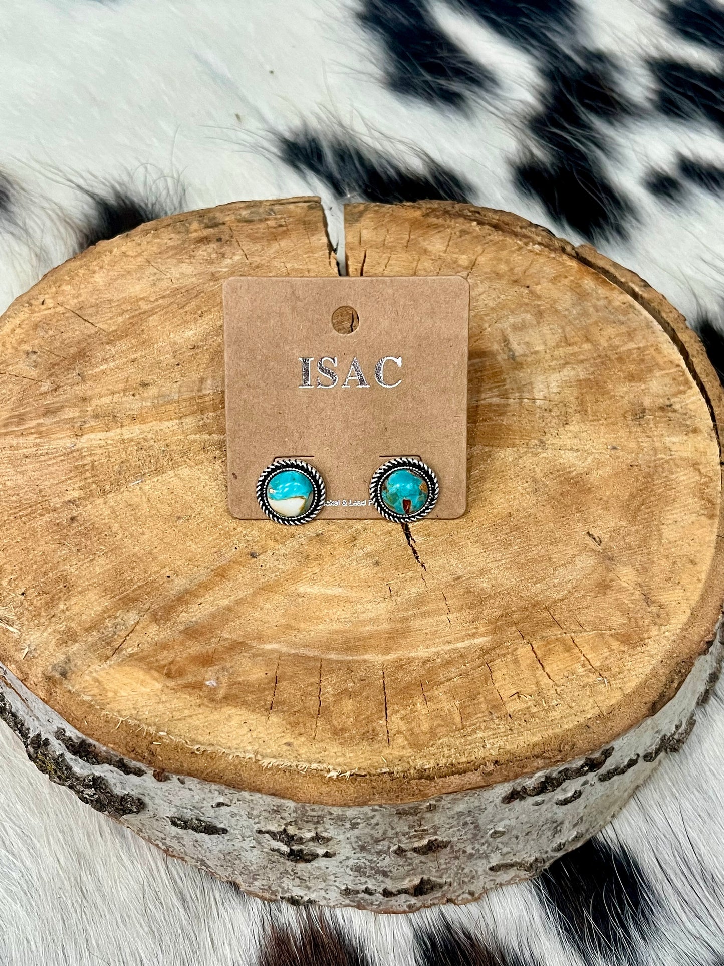 Round Gemstone Stud Earrings