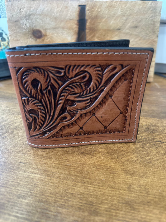 The Tooled Floral and Checkered Mens Wallet