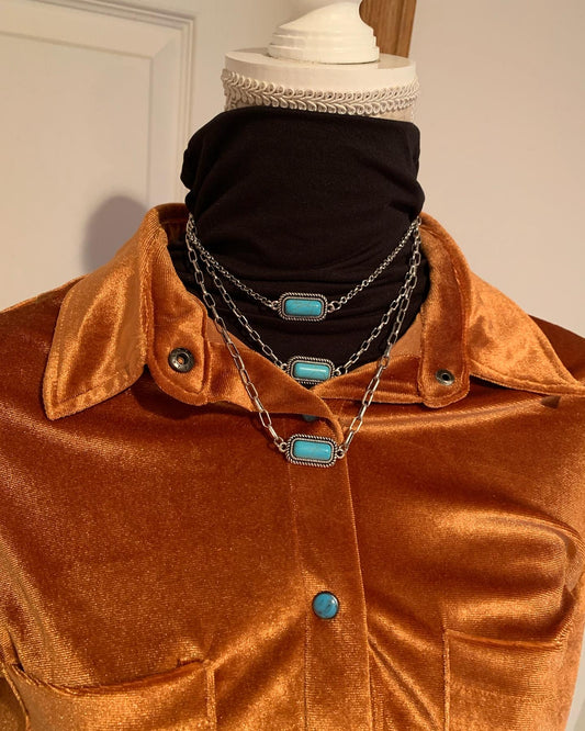 Turquoise Bar Multi Strand Necklace