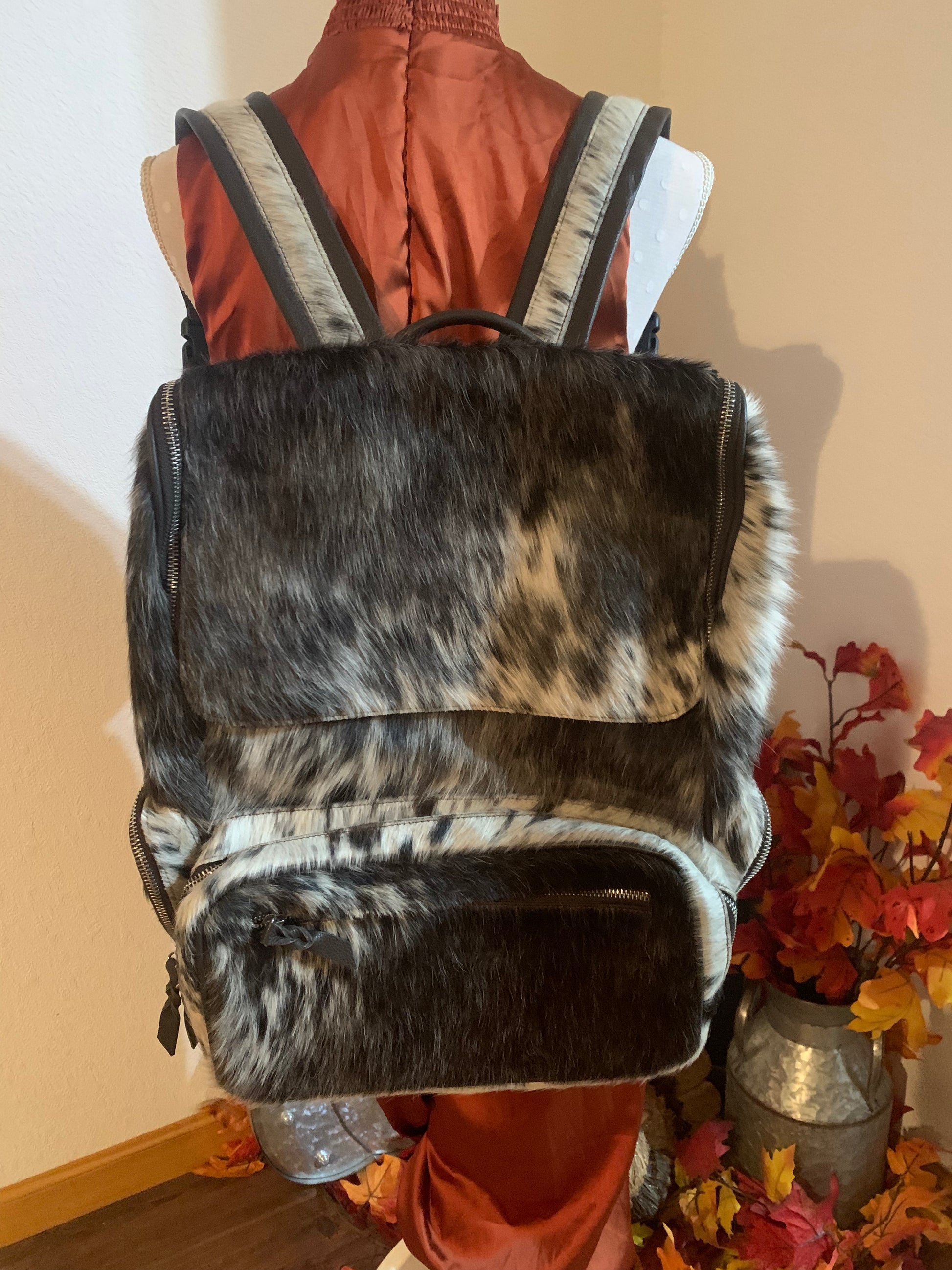 Cowhide backpack clearance
